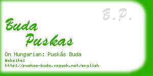 buda puskas business card